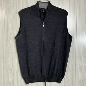 Made in Italy 100% merino wool. Saks Fifth Avenue Black Zip Up Sweater Vest